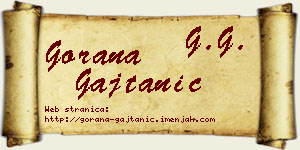 Gorana Gajtanić vizit kartica